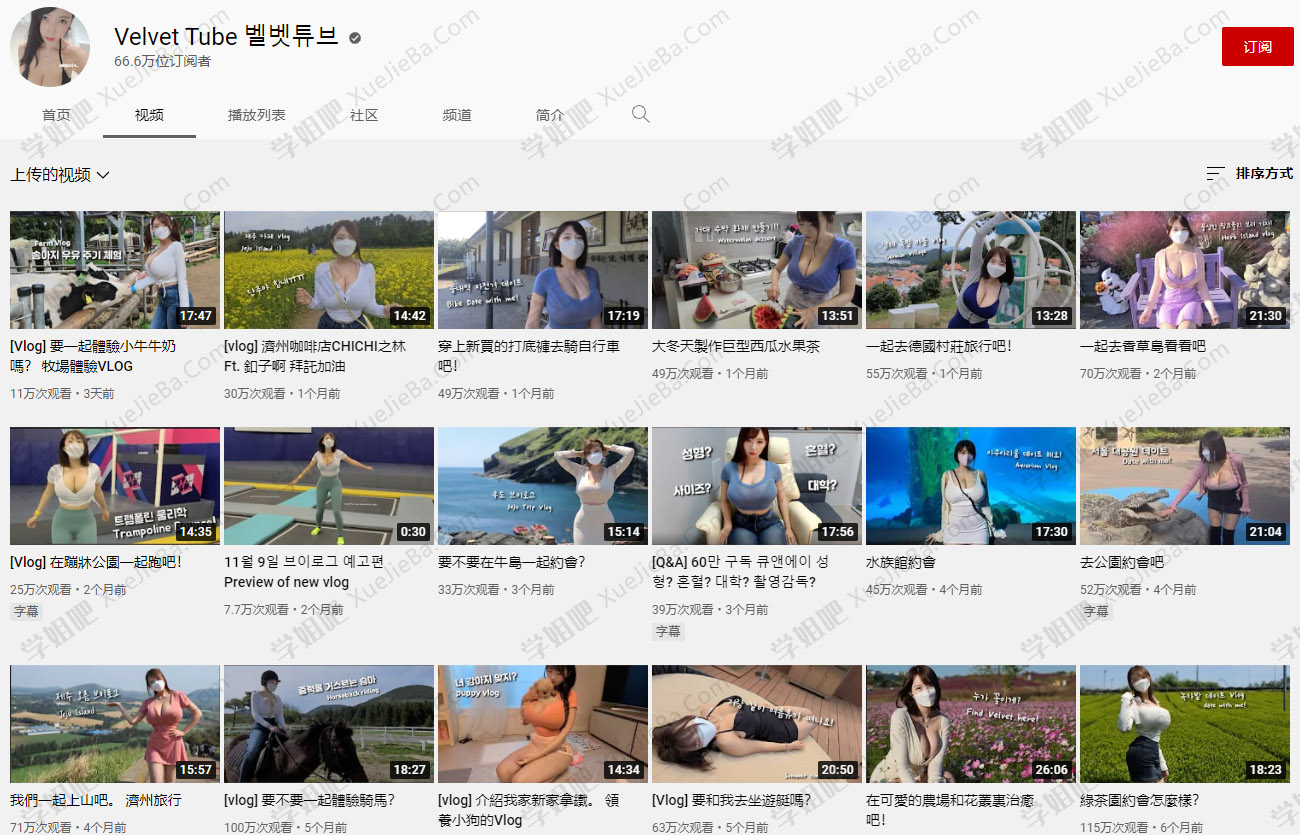 油管@VelvetTube 韩国大西瓜小姐姐 附视频下载