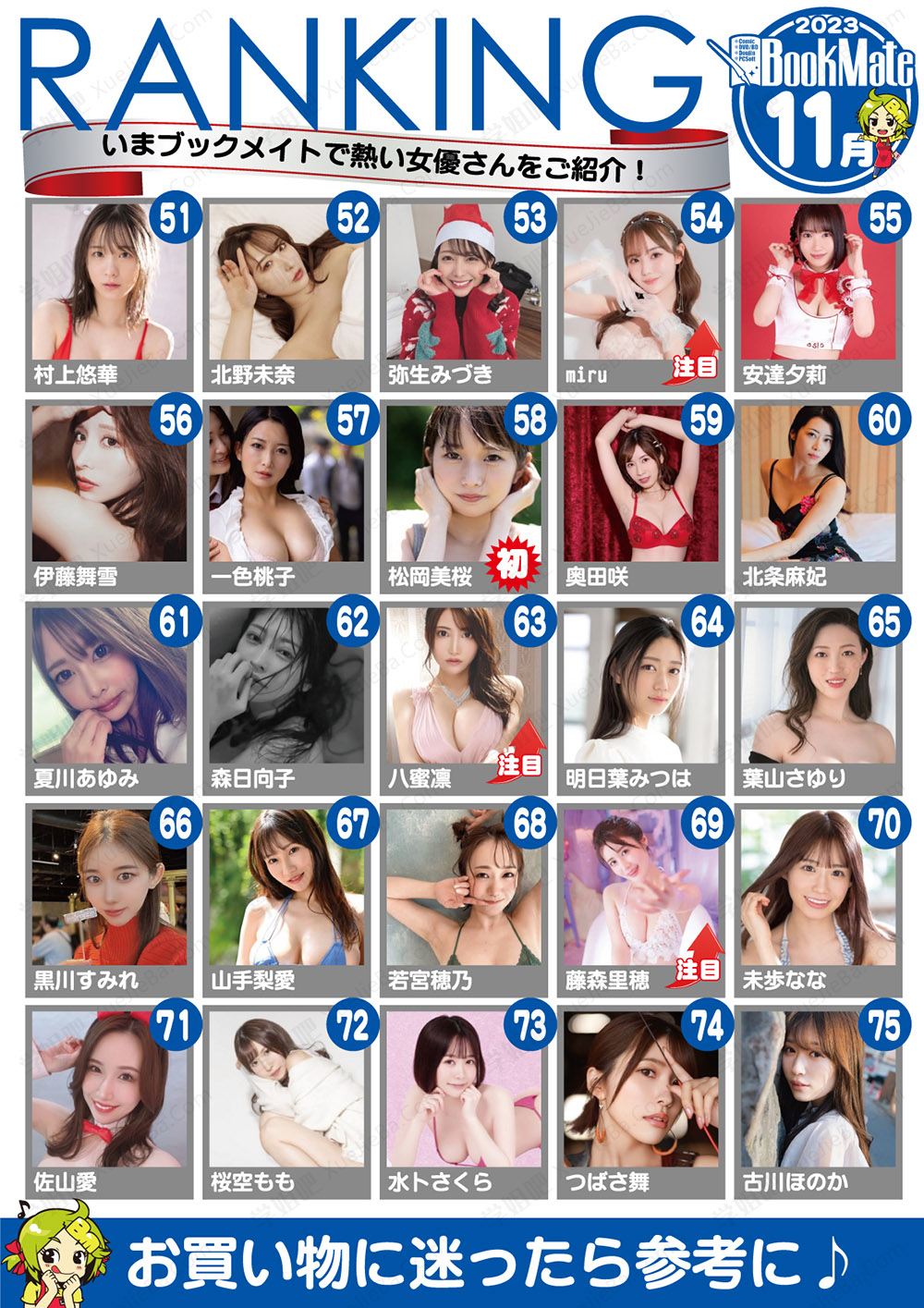 11月女优排行榜TOP100 出道新人你看过几位