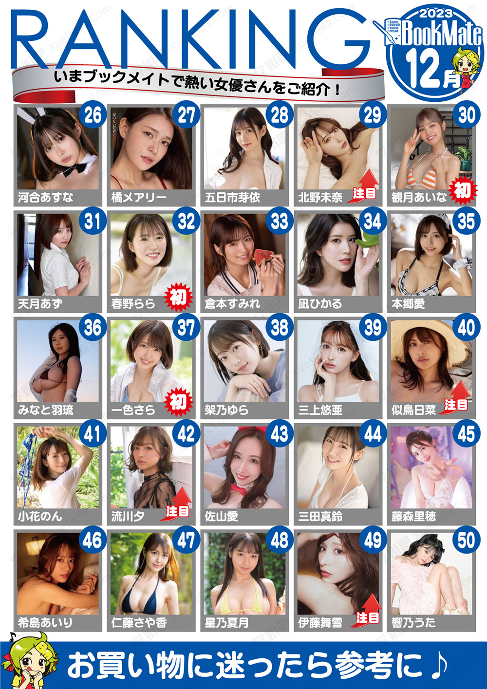 12月女优排行榜TOP100 老人霸榜 新人多多
