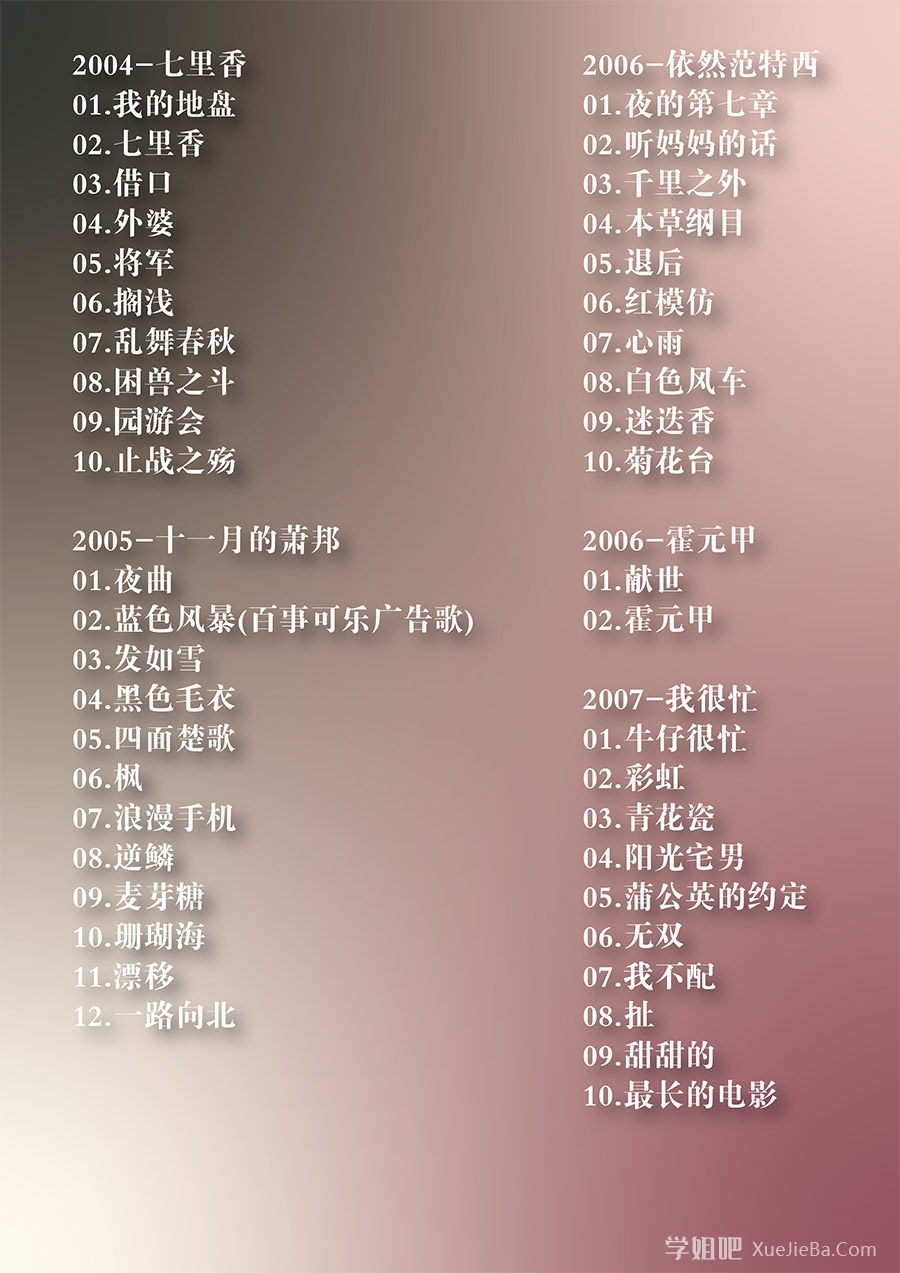周杰伦所有专辑合集打包〔2000-2023〕高品质MP3+无损FLAC
