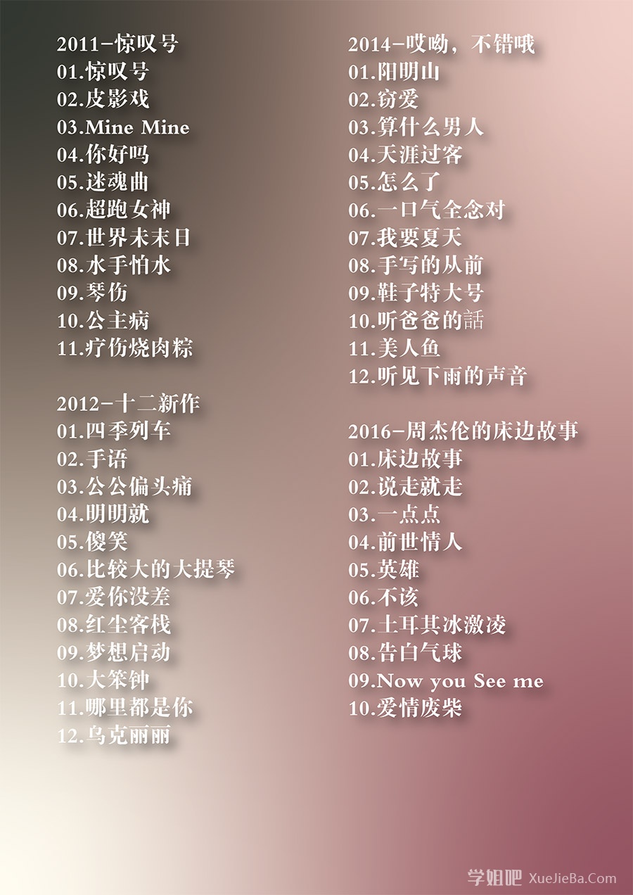 周杰伦所有专辑合集打包〔2000-2023〕高品质MP3+无损FLAC