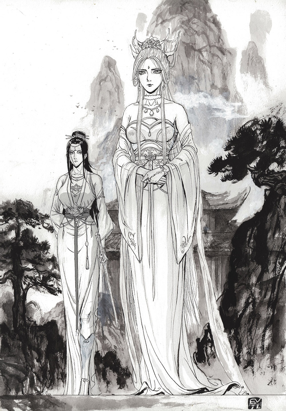P站画师Evil《缚仙之行:闭关》怀旧复古风仙侠漫画
