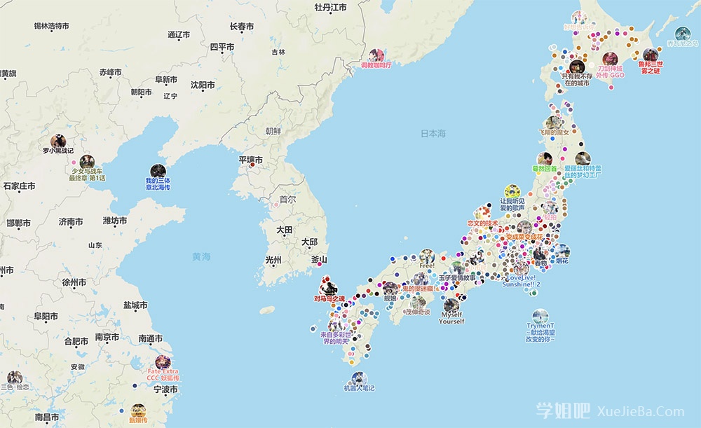 日本动画圣地巡礼地图 二次元打卡必备