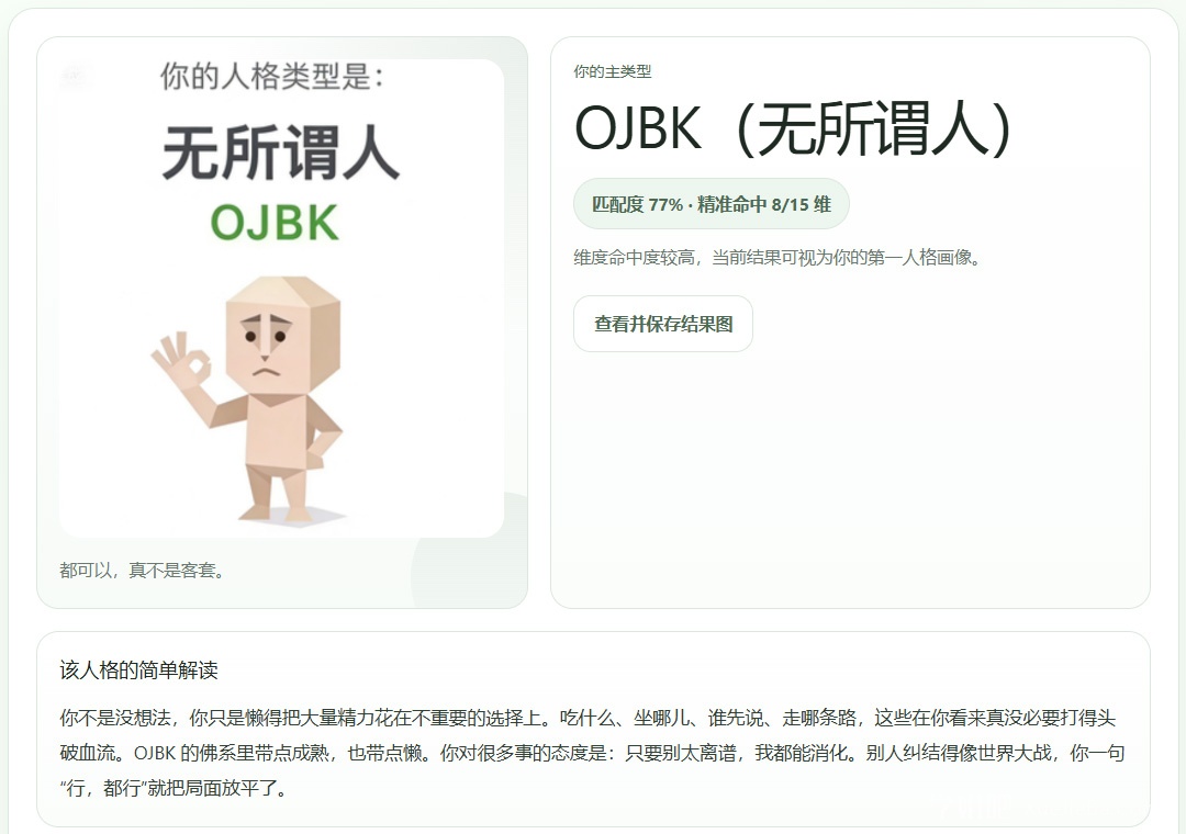 SBTI人格测试 MBTI已经过时 SBTI来了