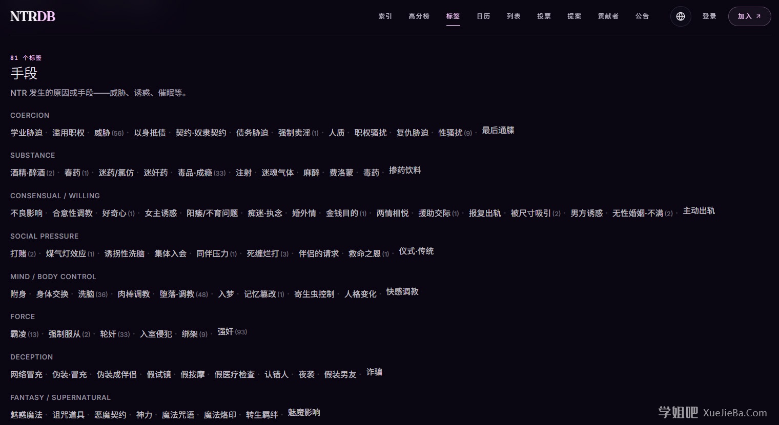 NTRDB 牛头人数据库 一个NTR爱好者网站